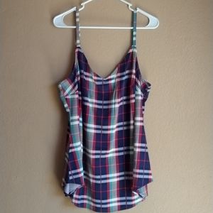 Plaid spaghetti strap shirt